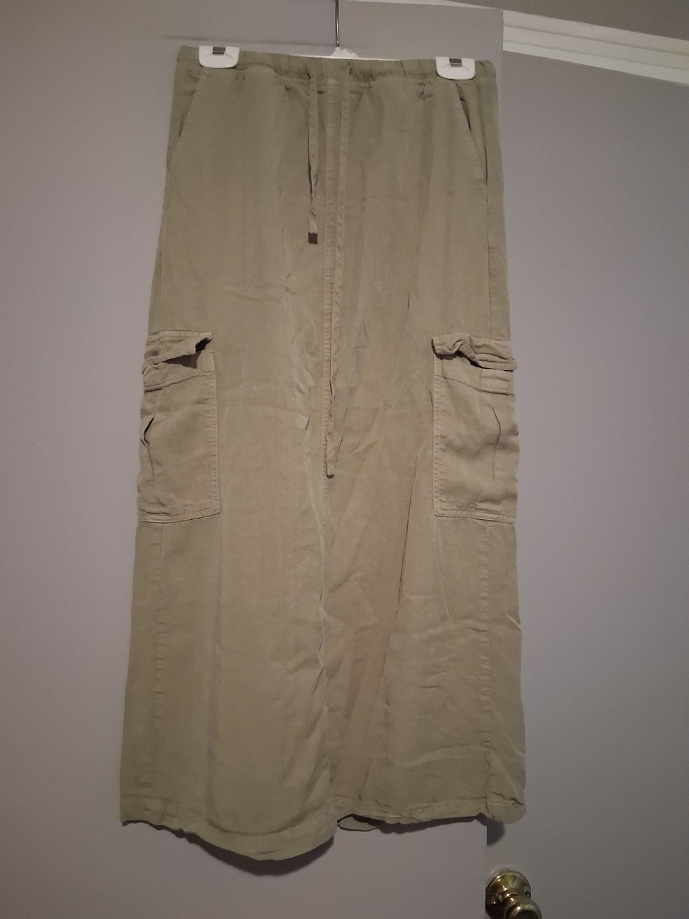 Thread & Supply Olive Cargo Midi Skirt